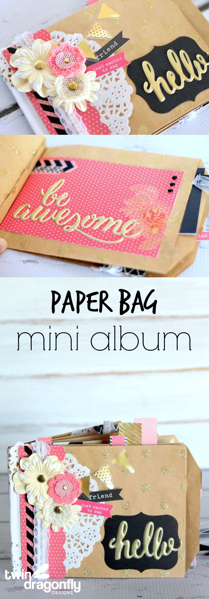 Paper Bag Mini Album Long Collage