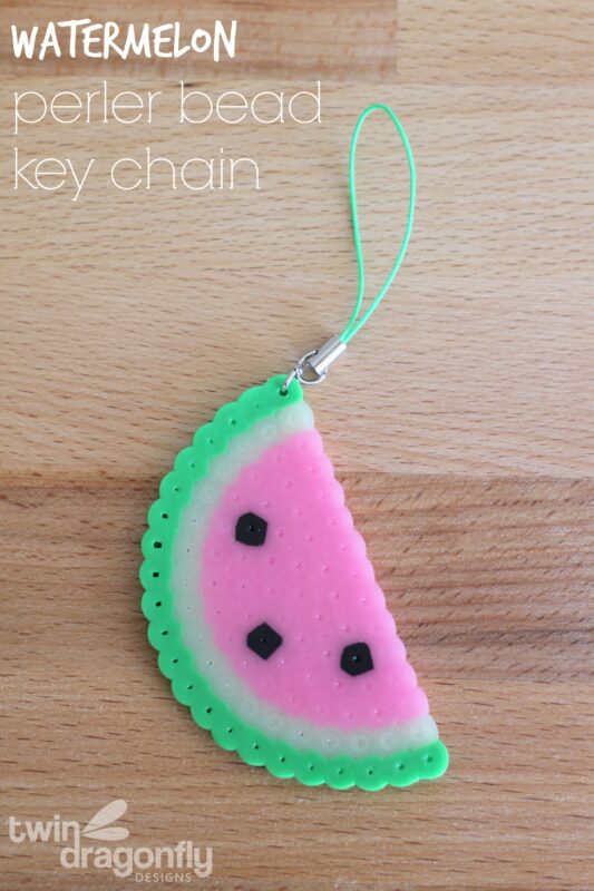 Perler Bead Watermelon Key Chain